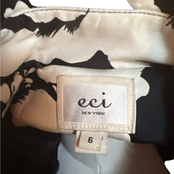 ECI NEW YORK | FLORAL POCKETED 3/4 SLEEVE BUTTON UP TRENCH COAT WOMENS SZ SMALL - Picture 9 of 9